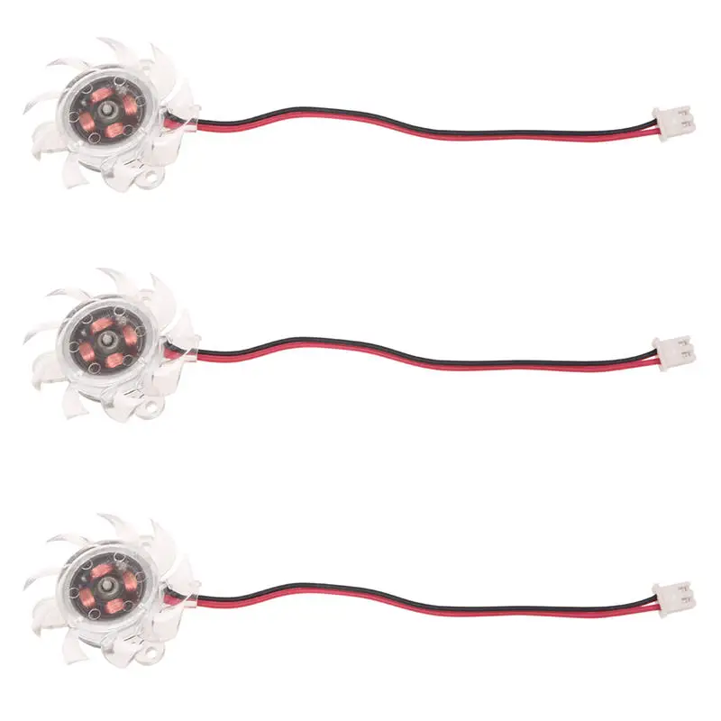 

3 x 35mm 12V Clear Plastic Computer VGA Video Cooler Card Cooling Fan