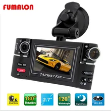 Full HD Videocamera per auto Registratore Dell’automobile Dvr Dual Lens Dvr 2.7 pollice TFT Screen2 Telecamere Dashcam Video Digitale doppio del precipitare della macchina fotografica