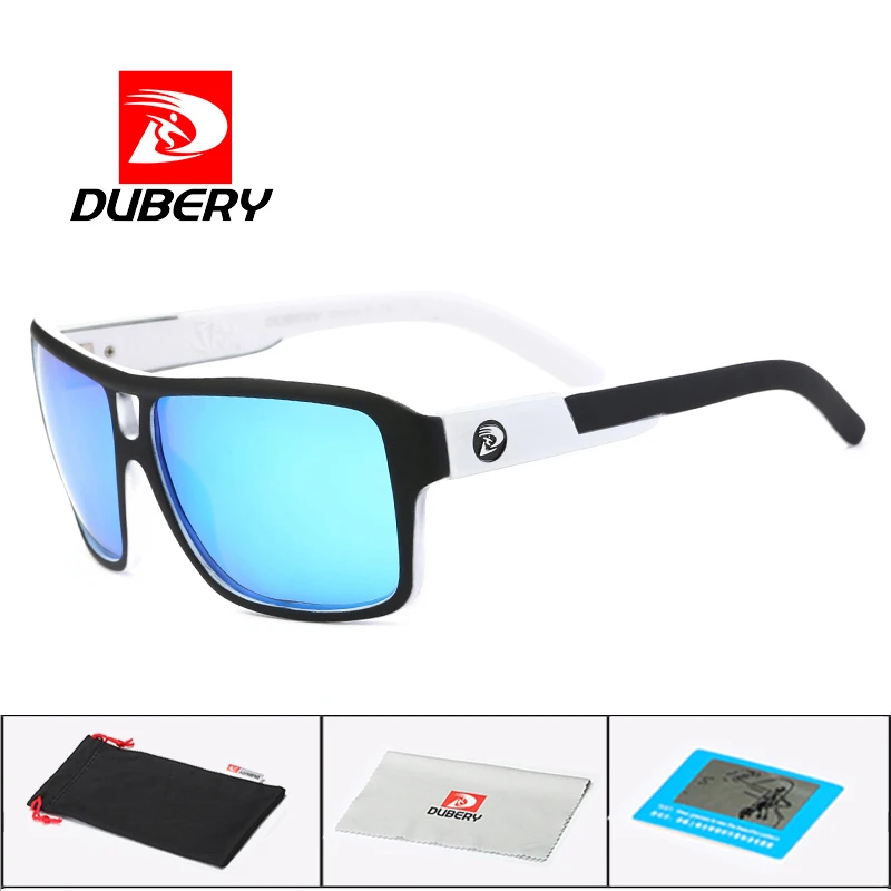 DUBERY Для Мужчин Поляризованные солнцезащитные очки Dragon очки, подходят для вождения, солнцезащитные очки Для мужчин Для женщин спортивные рыболовные Роскошные Брендовая Дизайнерская обувь Óculos - Цвет линз: White Blue C9