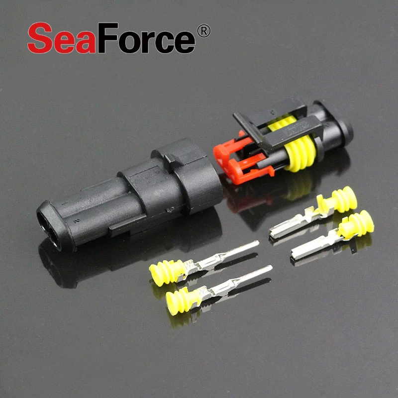 

2 Pieces 2 Pin Wire Car Connector Plug Set Sealed Waterproof HID Connector Model DJ7021Y-1.8 Modified Auto Connector 2 Pin
