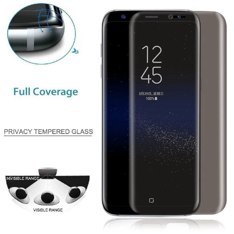 3D Curved Privacy Full Tempered Glass For Samsung Galaxy S8 S9 S10 Note 8 9 10 Plus S10e S7 edge Anti Spy Peep Screen Protector