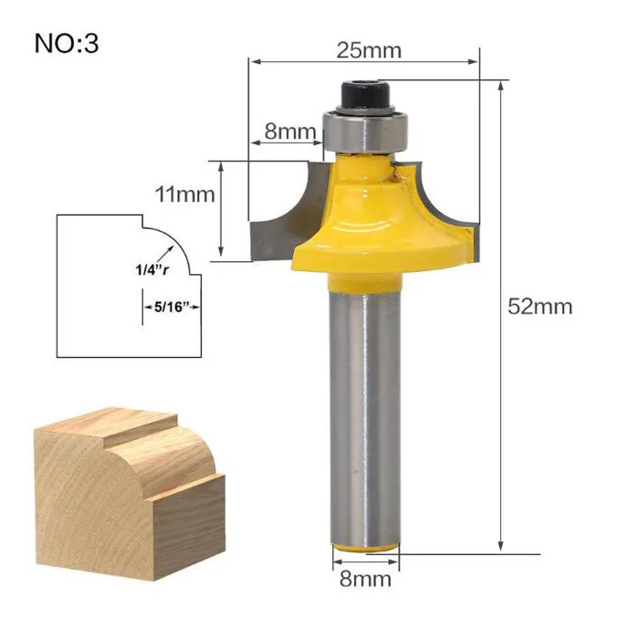 1 шт. 8 мм хвостовик дерево прямой маршрутизатор Концевая фреза триммер Чистка заподлицо отделка угловая круглая бухта коробка биты фрезы Инструменты