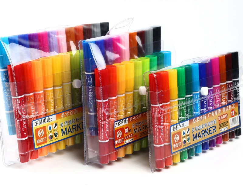 

Double Head Brush Marker set Based Ink Watercolor Paintbrush Sketch Art Marker Pen For Manga Drawing School Supplies