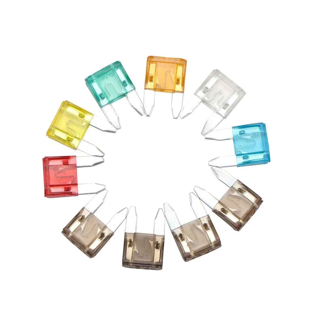 

10pcs Mixed Mini Blade Fuse Zinc Alloy and Plastic Material 5A 10A 15A 20A 25 30A AMP Set Car accessories