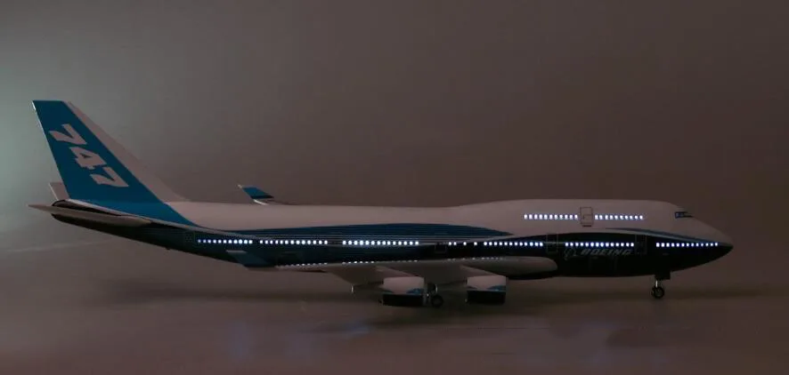 1/150 масштаб 47 см самолет Boeing B747 самолет Международная авиакомпания Модель W светильник и колесо литье под давлением пластиковая Смола самолет