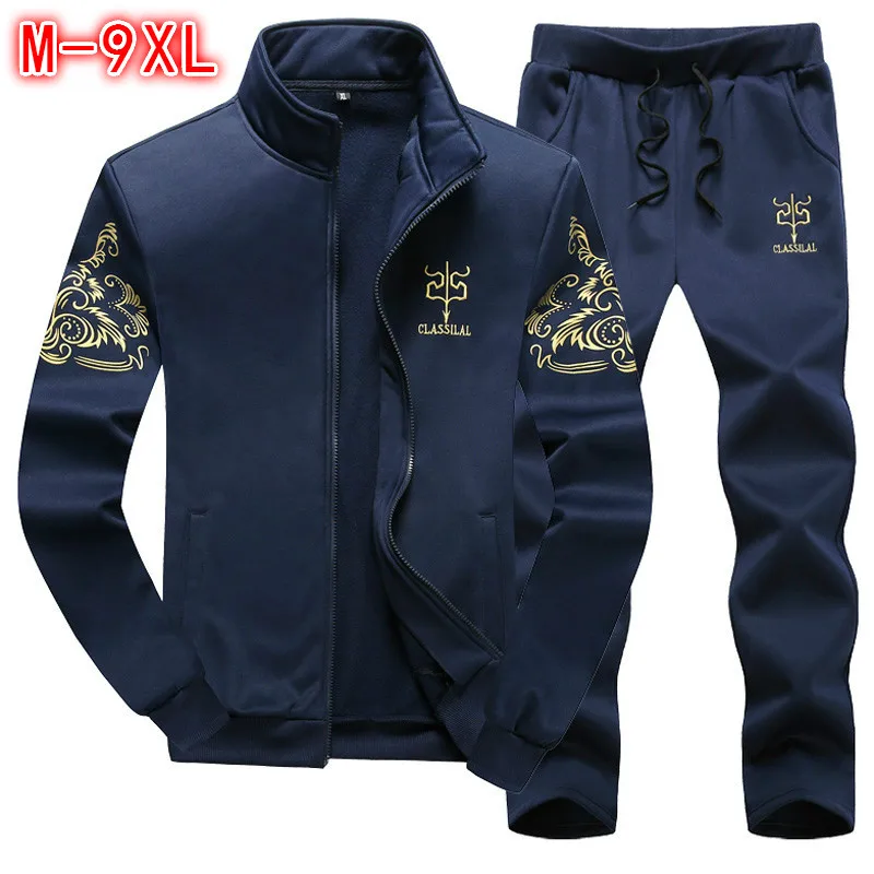 Plus Size 9XL 8XL Men's Sporting Suit Male Tracksuit Men Spring Autumn Casual Sportswear Big Size 2PC Jacket+Pants Clothing Sets Plus Size 9XL 8XL Men's Sporting Suit Male Tracksuit Men Spring Autumn Casual Sportswear Big Size 2PC Jacket+Pants Clothing Sets
