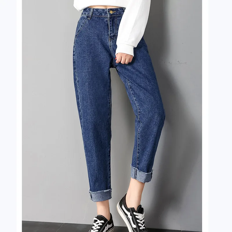 JUJULAND осенняя одежда для девушек с высокой талией женские джинсы для женщин в стиле бойфренд брюки джинсовые рваные джинсы женские большие размеры