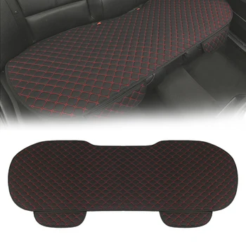 

1 PC Universal Rear Seat Cover Linen Seat Cover Cushion Black and Red Four Season Vehicles Interior Accessories