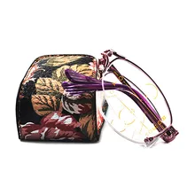 Mincl/Для женщин фиолетовый Рамки ясно Оптические стёкла мультифокальной оптический Очки для чтения для женщин готов прогрессивные Оптические стёкла в сложенном виде Очки для чтения для женщин FML