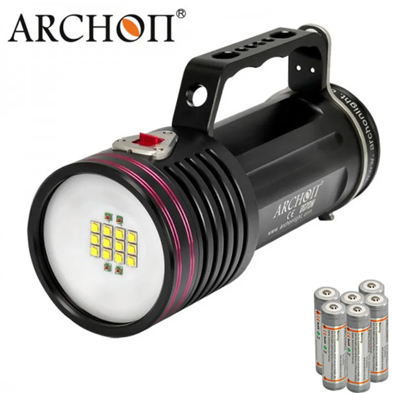 

200 meter Underwater Diving Video LED Flashlight Powerful 7000 LM XM-L2 U2 ARCHON WG76W DG70W Dive Light Built-in 18650*6