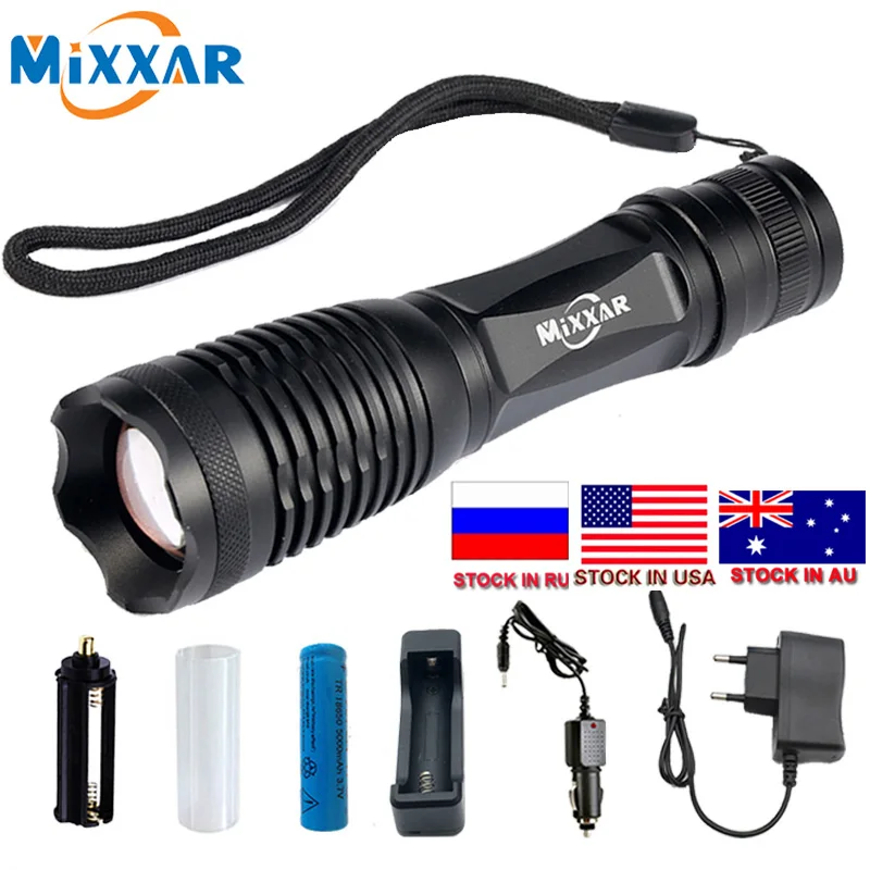 

ZK20 Dropshipping Powerful T6 LED Flashlight torch 9000LM Waterproof Outdoor Rechargeable Camping Lamp Light Tactical Flashlight