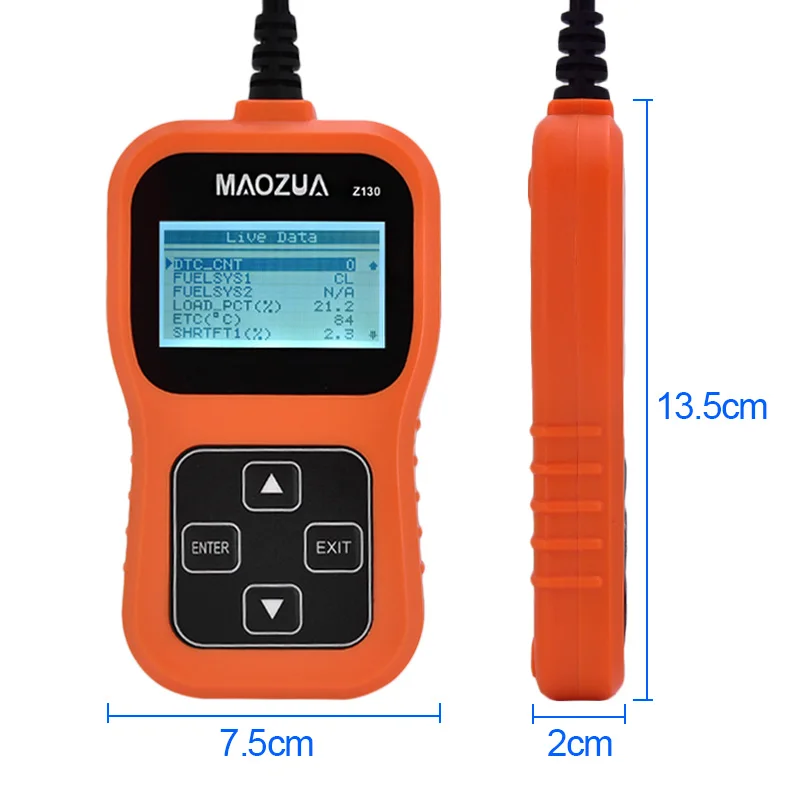 Maozua Z130 OBD 2 Бензиновый Автомобильный сканер, считыватель кодов, поддержка полного OBDII/EOBD, автоматический сканер с экраном pk AD310 OM123 ELM327 1,5