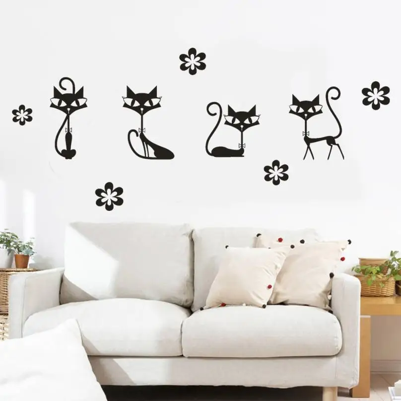 Home Decor милый кот съемный Книги по искусству виниловые панно дома номер Декор стен Стикеры s стены Стикеры дома Deco mirror AU7 Home Decor милый кот съемный Книги по искусству виниловые панно дома номер Декор стен Стикеры s стены Стикеры дома Deco mirror AU7