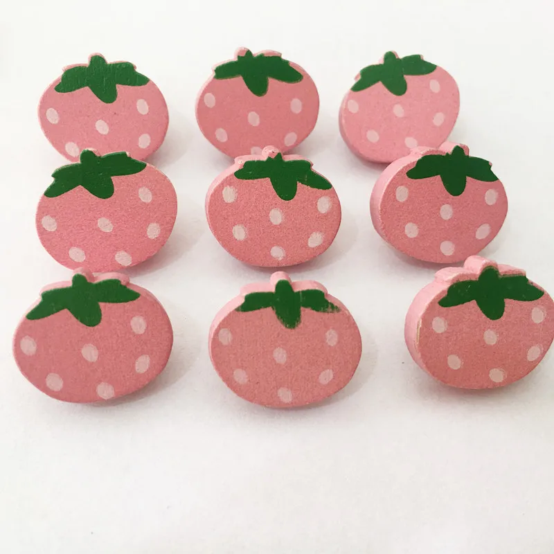 

Strawberry Style Wood Buttons 50pcs/bag Sewing DIY Craft Painting Buttons For Arts Crafts Decorations Collections & Sewings