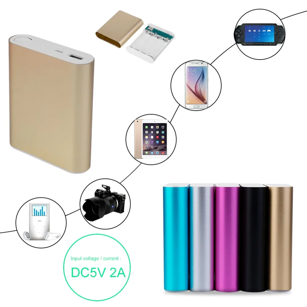 Внешний аккумулятор 4*18650 чехол для аккумулятора DIY 10400mAh Набор Универсальный USB