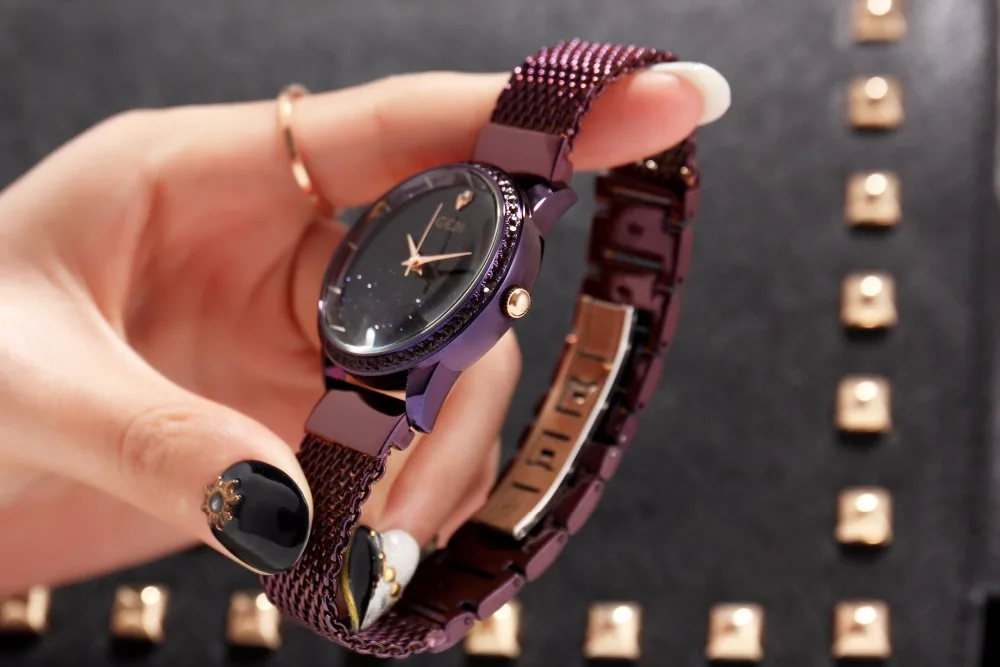 2018 New GEDI Fashion Starry sky Women Watches Top Luxury Brand Ladies Quartz Watch 2 Pieces Watches Stainless Steel Waterproof