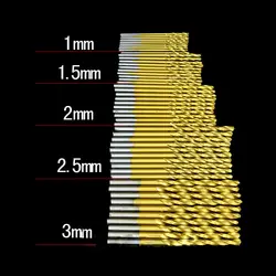 50 шт. высокое Скорость Сталь цилиндрическим хвостовиком мини сверла электродрель поворотный Мощность инструменты 1,0/1,5/ 2,0/2,5/3,0 мм