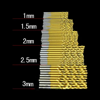 

50pcs High Speed Steel Straight Shank Mini Twist Drill Bits Electric Drill Rotary Power Tools 1.0/1.5/2.0/2.5/3.0mm