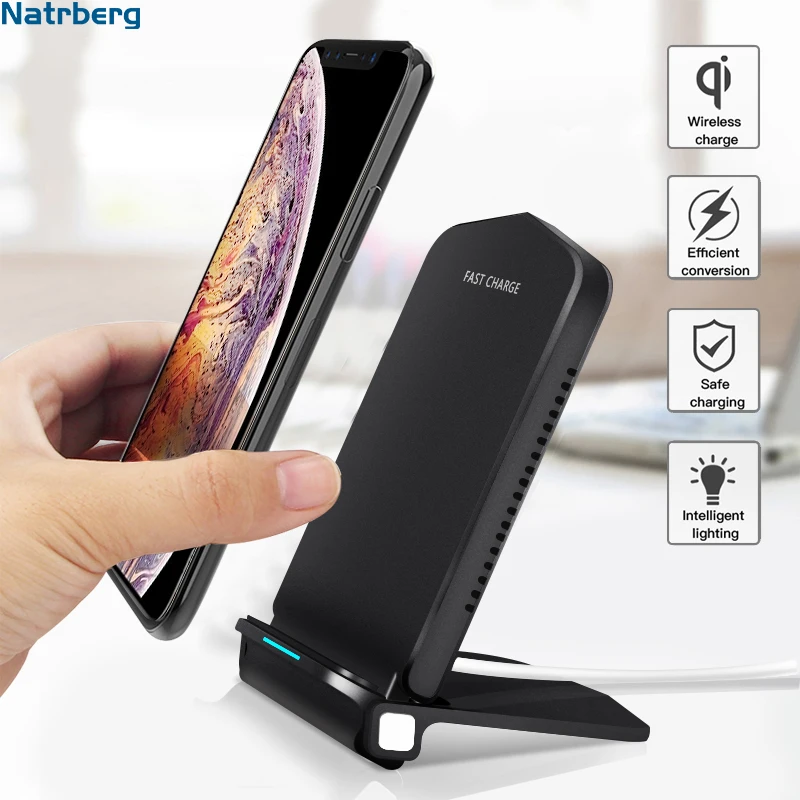 Natrberg Qi Wireless Charger For iPhone X XS Max XR 8 Plus