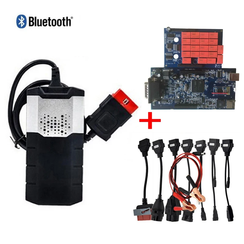 

2018 obd scanner for delphis vd ds150e cdp 2015R3/2016R0 bluetooth vd tcs cdp obd2 diagnostic tool +8 pcs car cables.
