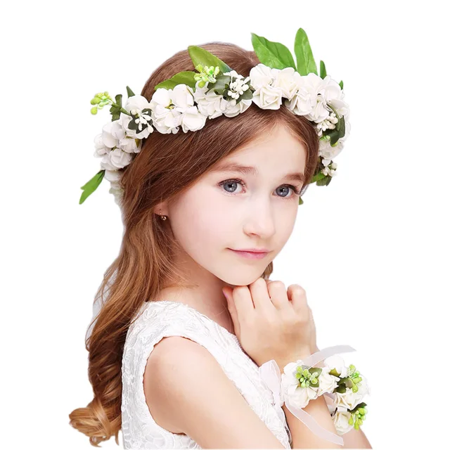 Download 2pc/set Women Wedding Decoration Rose Flower Girl Hair ...