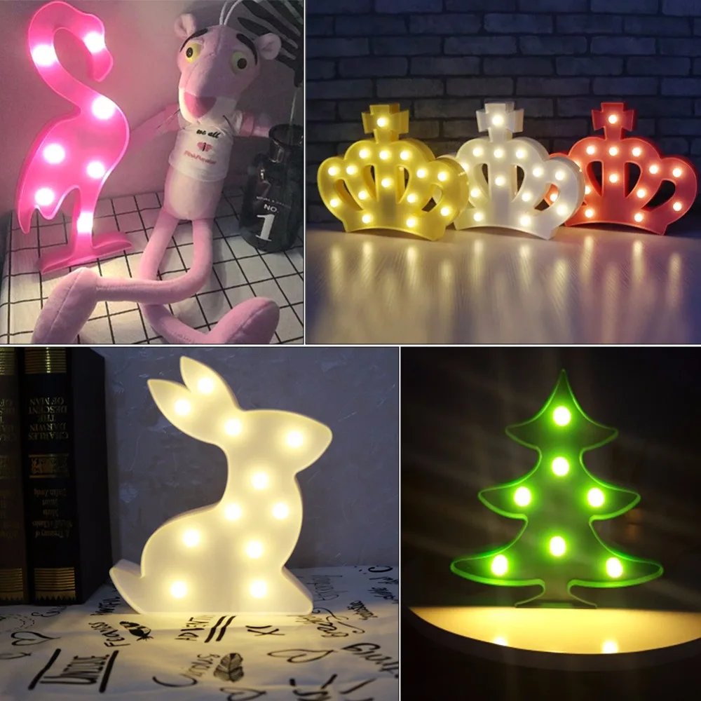 Светодиодный ночник Luminaria с изображением фламинго кролика облака рождественской