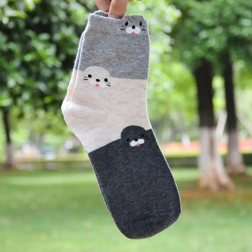 Kancoold Животные носки с мультяшным рисунком Для женщин кот следы хлопковые носки этаже Мар 27