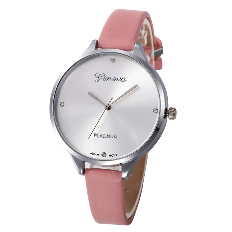 Женские кварцевые часы с простым циферблатом, Лидирующий бренд, женские повседневные наручные часы с кожаным ремешком, женские часы, Relogio Feminino# D