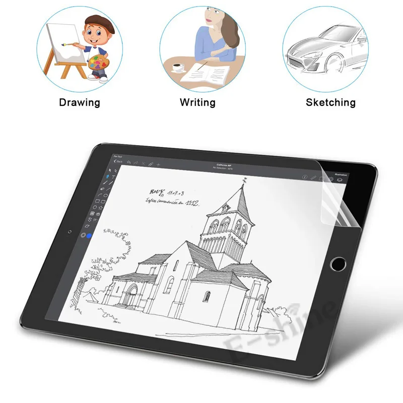 

Paper-Like Anti Glare Matte PET Screen Protector for iPad 9.7 10.5 Mini 5 Paper Texture Film Get Apple Pencil Tip Cover Free