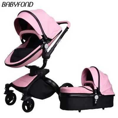 Babyfond Роскошная детская коляска 3 в 1 цвет Европейская коляска костюм для лежа и сиденья aulon - Цвет: pink 2 in 1