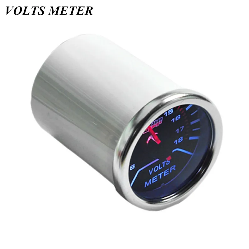 

EE support White Shell Pointer 2" 52mm Car Voltmeter Automobile Clock Universal Smoke Len LED Volt Gauge Voltage Meter XY01