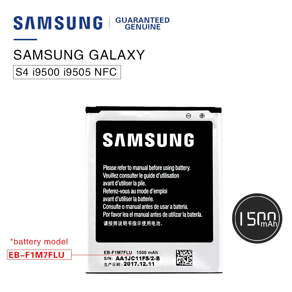 100% Original Samsung Phone Battery EB-F1M7FLU For Samsung Galaxy S3 Mini  i8190 Replacement Batteria Akku 1500mAh Fast shipping