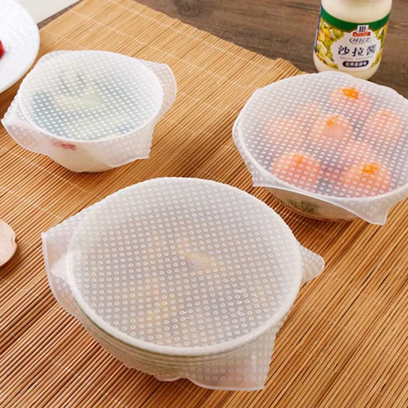 

Silicone Seal Cover Transparent Refrigerator Wrap Food Grade Bowl Microwave Heating Lid Stretch Fresh Cover Kitchen Tools