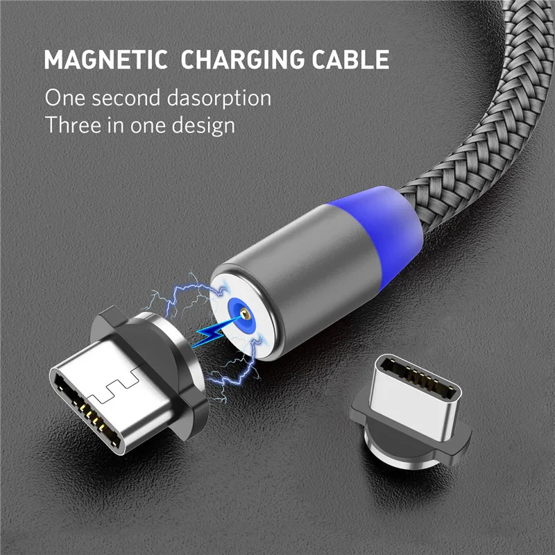 Магнитный Micro USB кабель ROMICHW для быстрой зарядки usb type C кабели мобильных телефонов
