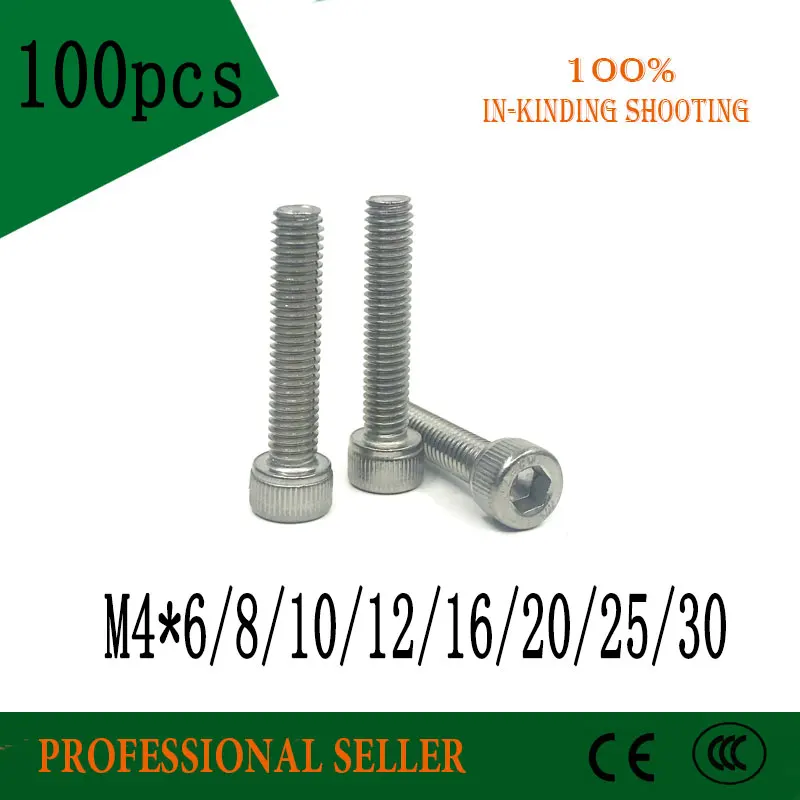 100pcs machine Fastener M4*6/8/10/12/14/16/18/20/25/30 mm Hex Socket Head Screw Bolt M4 Stainless Steel hexagon Screws 100pcs machine Fastener M4*6/8/10/12/14/16/18/20/25/30 mm Hex Socket Head Screw Bolt M4 Stainless Steel hexagon Screws