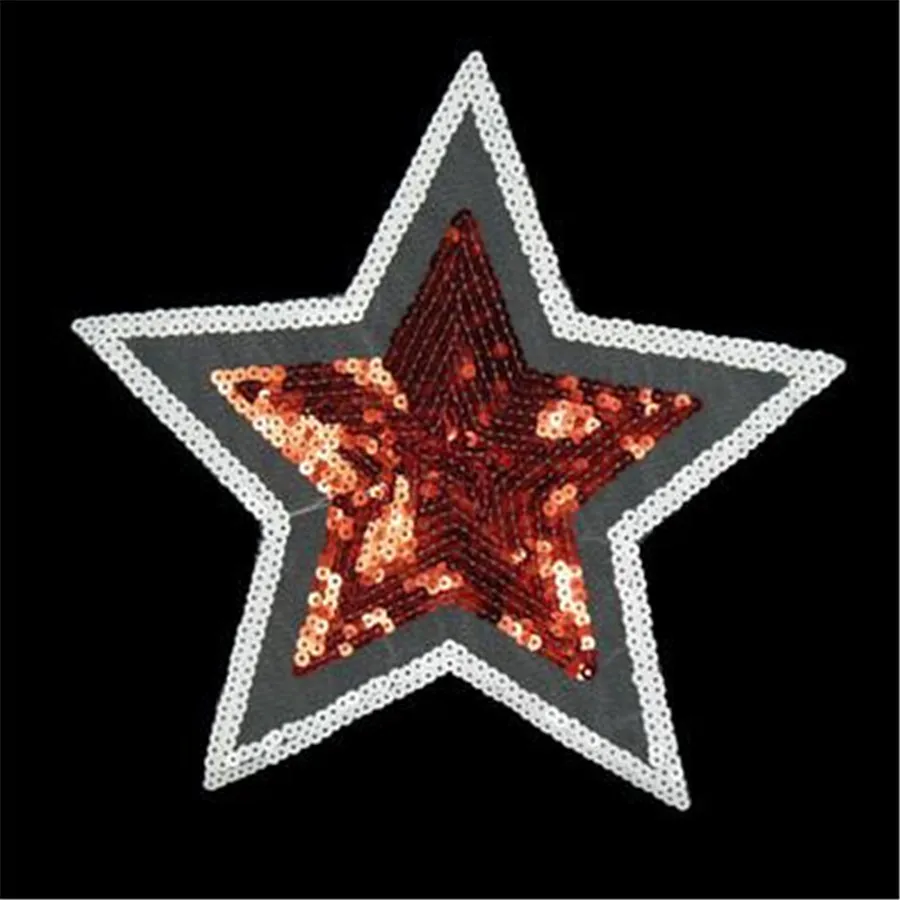 Sequins patch DIY five pointed star patches for clothes Sew on