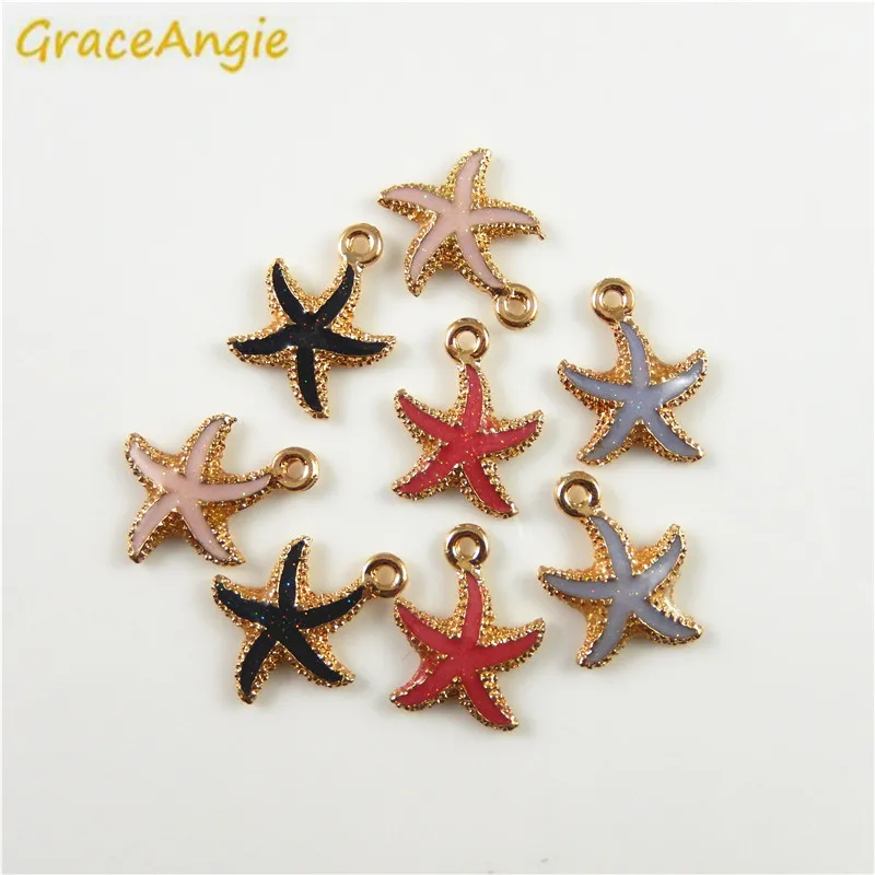 15 шт. эмалированные подвески в форме морской звезды|charm color|bracelets charm pendantscharms starfish |