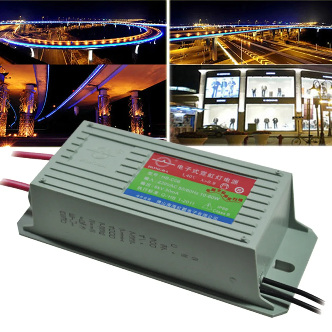

1pc 6KV 60W 30mA Electronic Neon Transformer HB-CO6 Power Supply Neon Rectifier