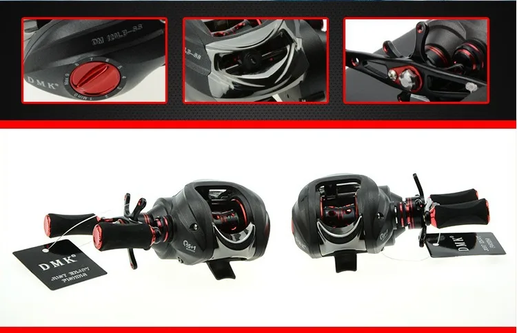 Carretel de Arremesso Sistema de Freio Carretel de Fundição de Isca Carretel de Pesca 8 kg 210g Duplo Isca Dmk 16bb - 7.0: 1 11 Dmk carretel de arremesso 16bb 7.0: 1