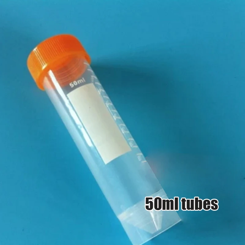 50ml Centrifuge Tubes 20PCS Screw Plastic Centrifuge Bottles EP Tube Screw Groove Bottom Tip Can Stand a Scale Culture Tube