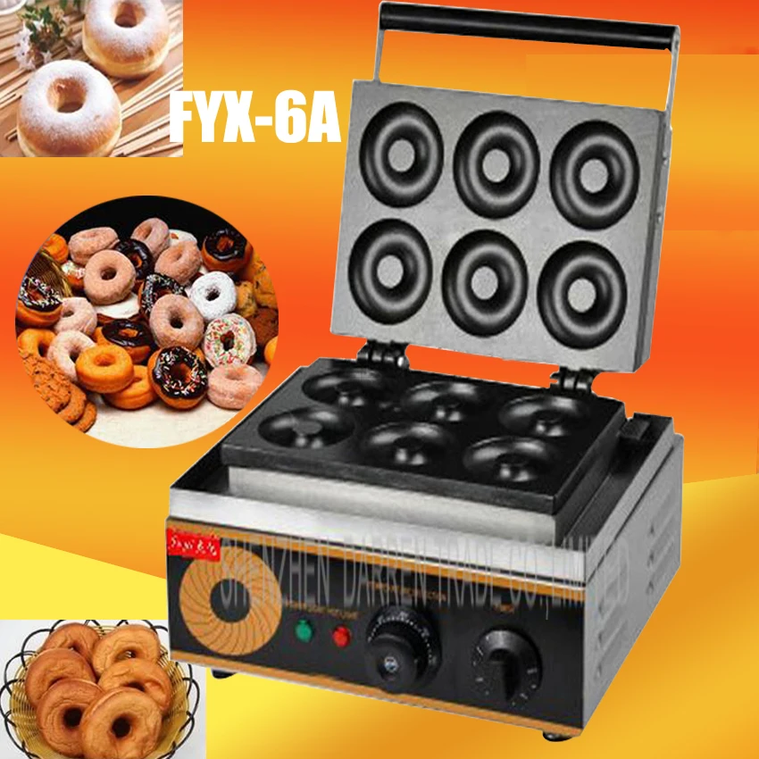 1PC Electric 220V/110V 6 hole ROUND CAKE GRILL sweet donut maker