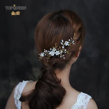 TOPQUEEN HP153 женская заколка для волос недорогой свадебный ободок заколки для волос с жемчугом Свадебные украшения для волос Свадебная повязка на голову