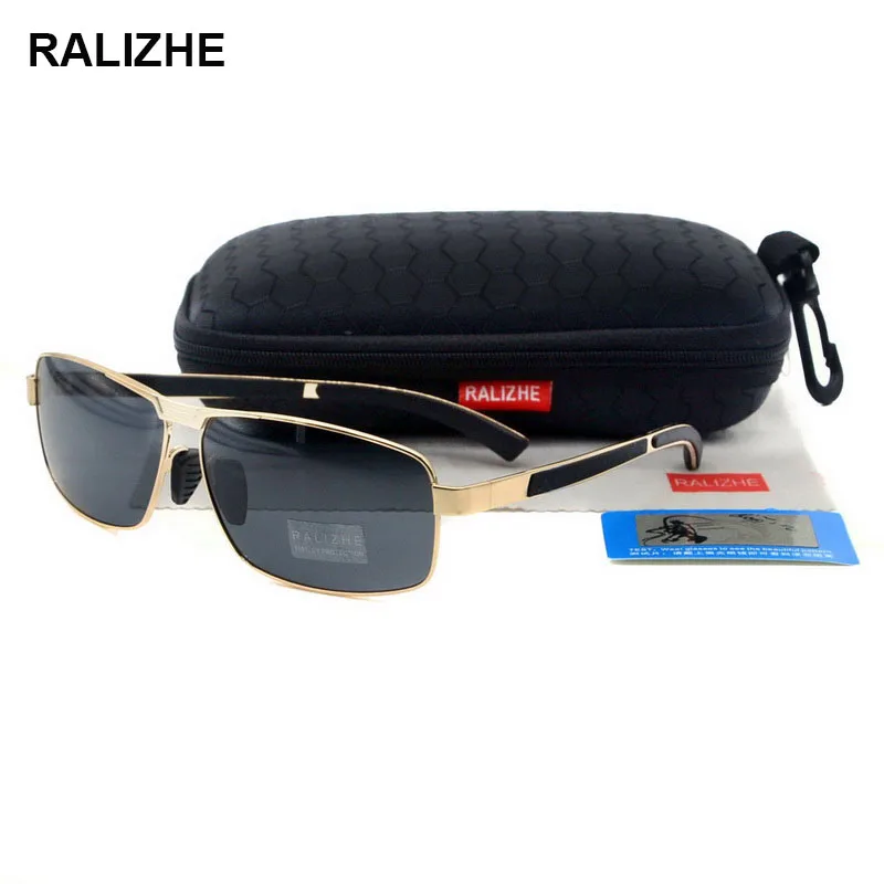 RALIZHE Mens HD Polarized Sunglasses Retro Vintage Male Sun Glasses Designer Fishing Driving Eyewear UV400 Gold Metal Brown RALIZHE Mens HD Polarized Sunglasses Retro Vintage Male Sun Glasses Designer Fishing Driving Eyewear UV400 Gold Metal Brown