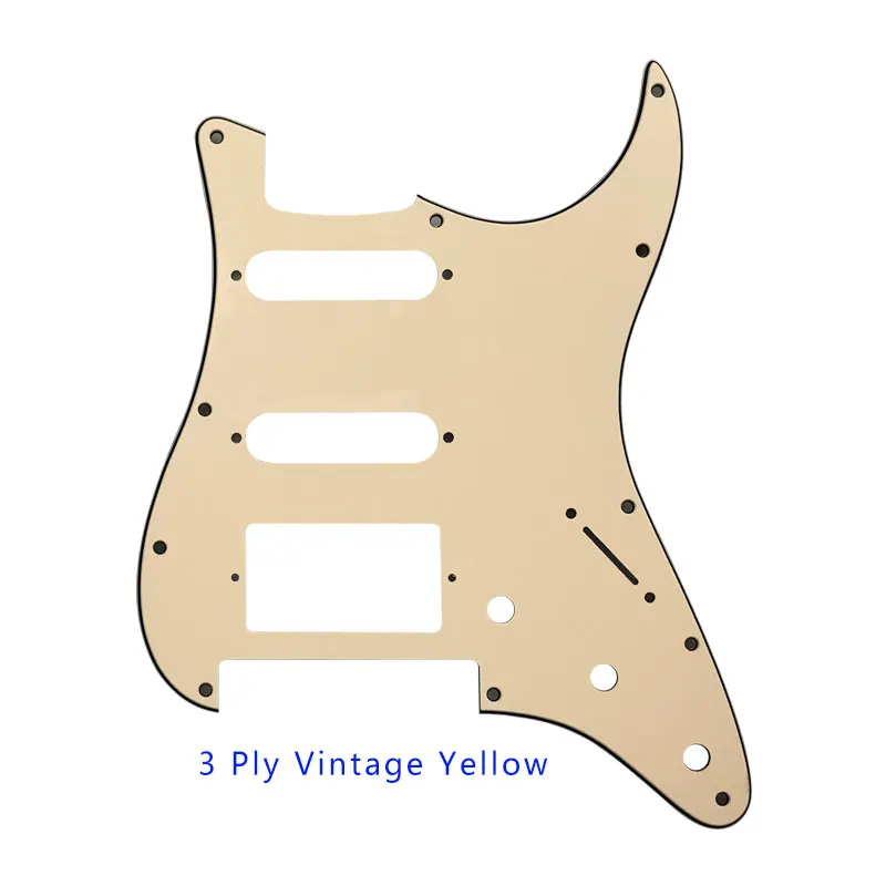 Pleroo аксессуары для гитары strat накладка HSS для электрогитары и 11 шурупы Fender Stratocaster Floyd Rose мост Cut с PAF Humbucker - Цвет: vintage yellow