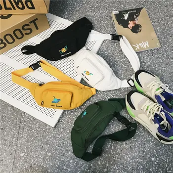 

Large Capacity Women Waist Packs Canvas Fabric Fanny Packs Embroidery Chest Bag Zipper Phone Belt Bag Hip Bag Small Bag 2019 New
