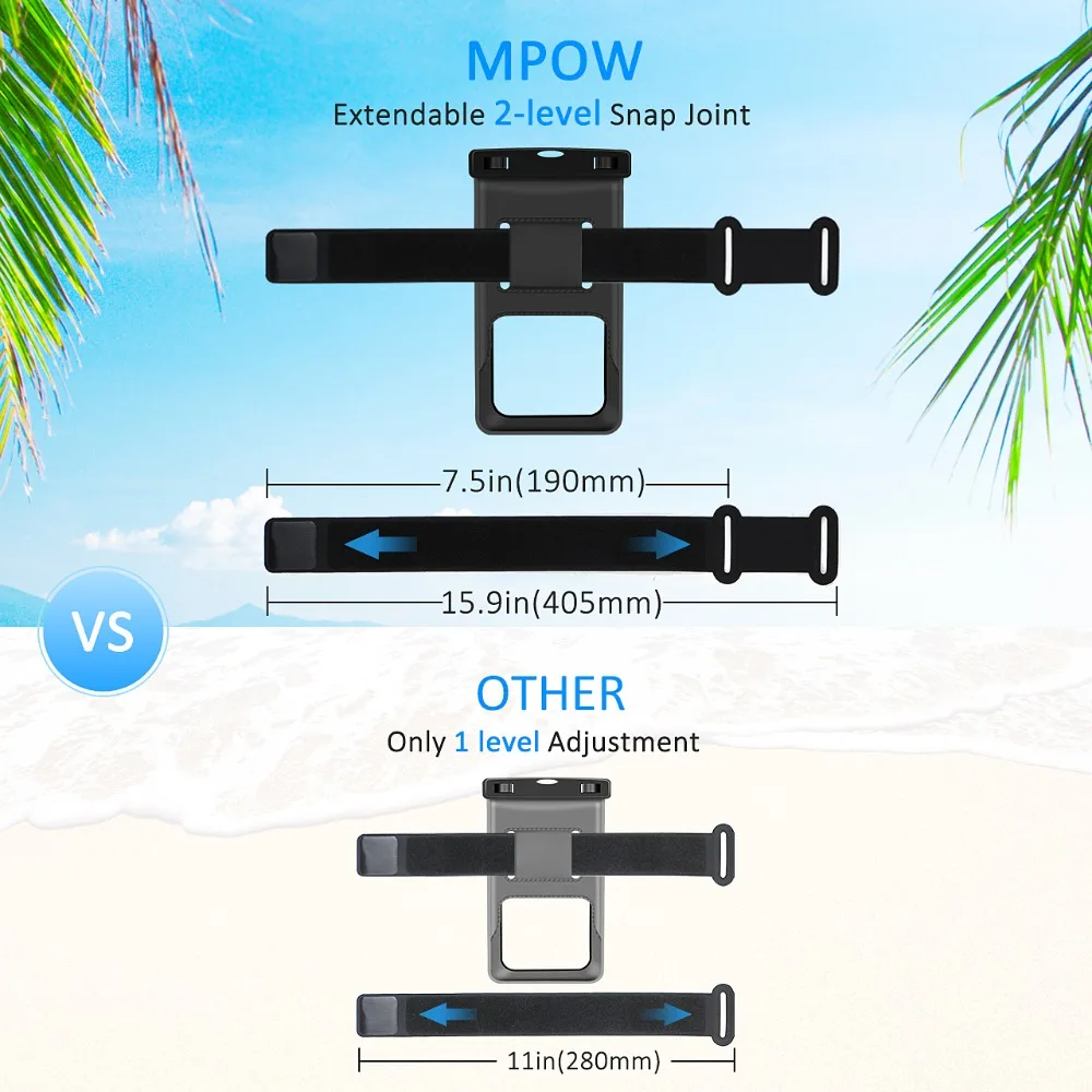 2 шт. подводный Водонепроницаемый Snowproof телефон сумка + повязку в 1 IPX8 ПВХ ABS