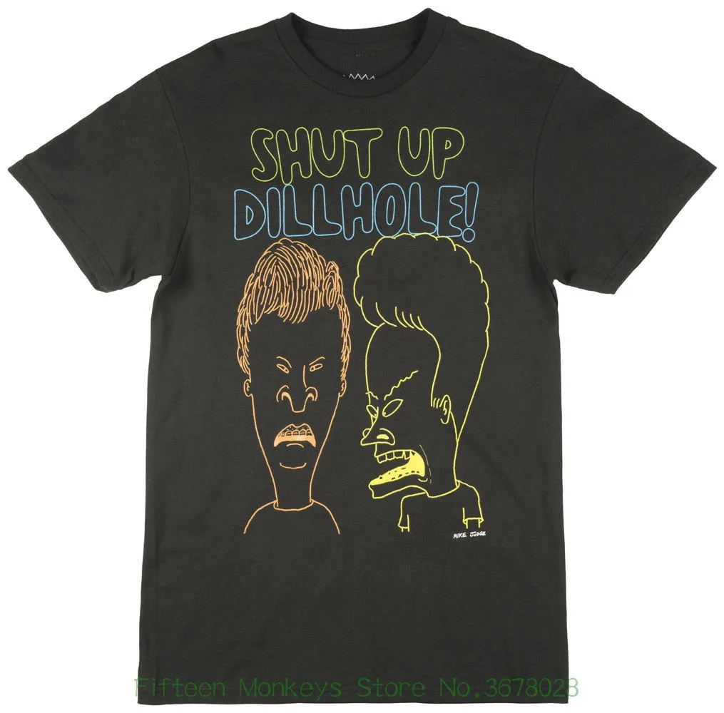 Футболка с принтом круглым вырезом короткая Beavis and Butthead Shut Up Dillhole обычная