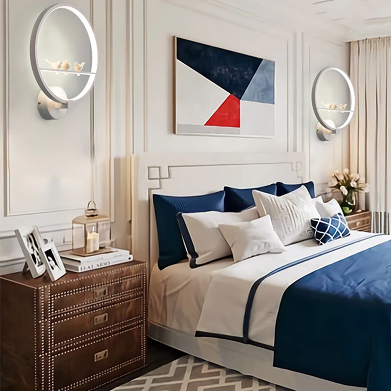 

Modern simple led wall lamp bedside aisle bedroom living room wall lamp creative European style