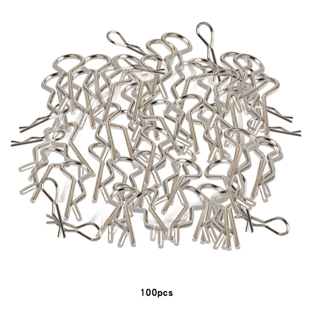 

100pcs/set Long-lasting R Shape Buckle Model Car Body Shell Clip Spare Parts Pins Vehicles Universal Accessories For 1:10 Scale