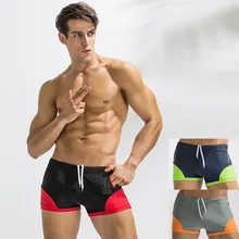 Плавки для мужчин, одежда для плавания, шнуровка, пэчворк, боковые карманы, сексуальные плавки, шорты для пляжа, серфинга, горячая весна, купальный костюм для мужчин